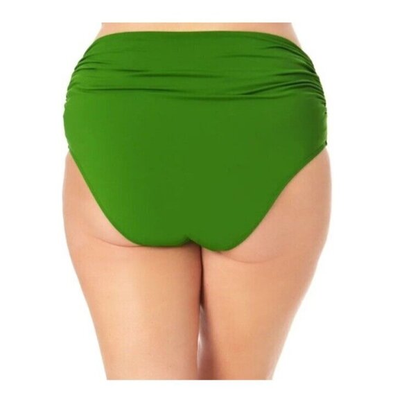 ANNE Cole Plus Size  Convertible High Waist Shirred Swim Bottom. Size 22W. - Picture 4 of 5